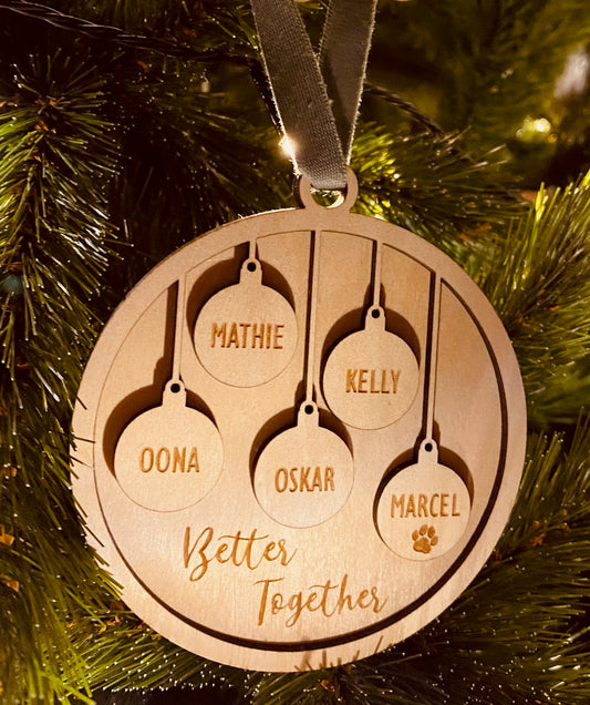 Kerstbal familie 1 tot 7 namen