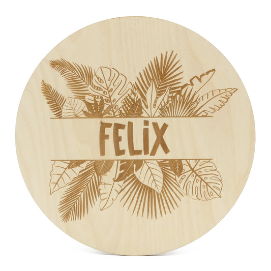 Houten gegraveerd naambord jungle