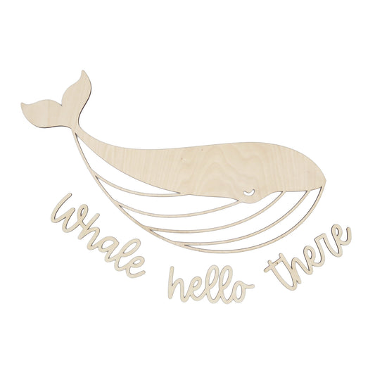 Houten muurbord walvis jongen met quote